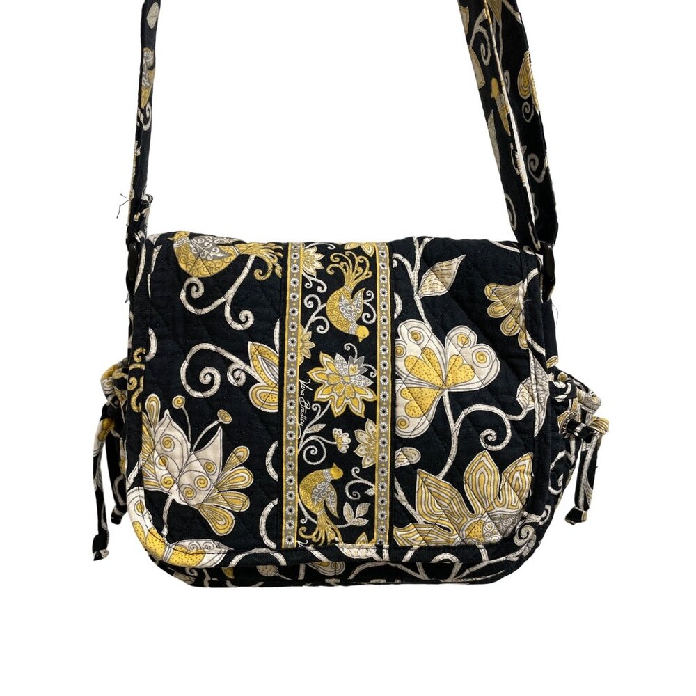 Vera Bradley Women's Black/Yellow Purse/Crossbody Size L SKU 1656